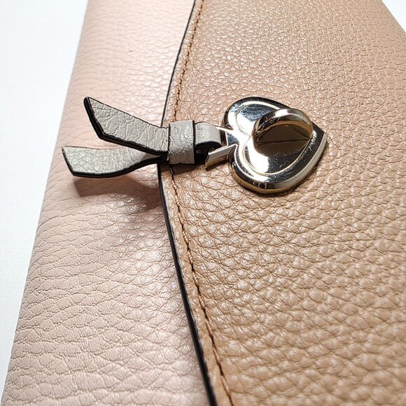 Kate Spade Marti Color block Pebbled Leather Large Flap Wallet Style K8218 - Picture 7 of 7